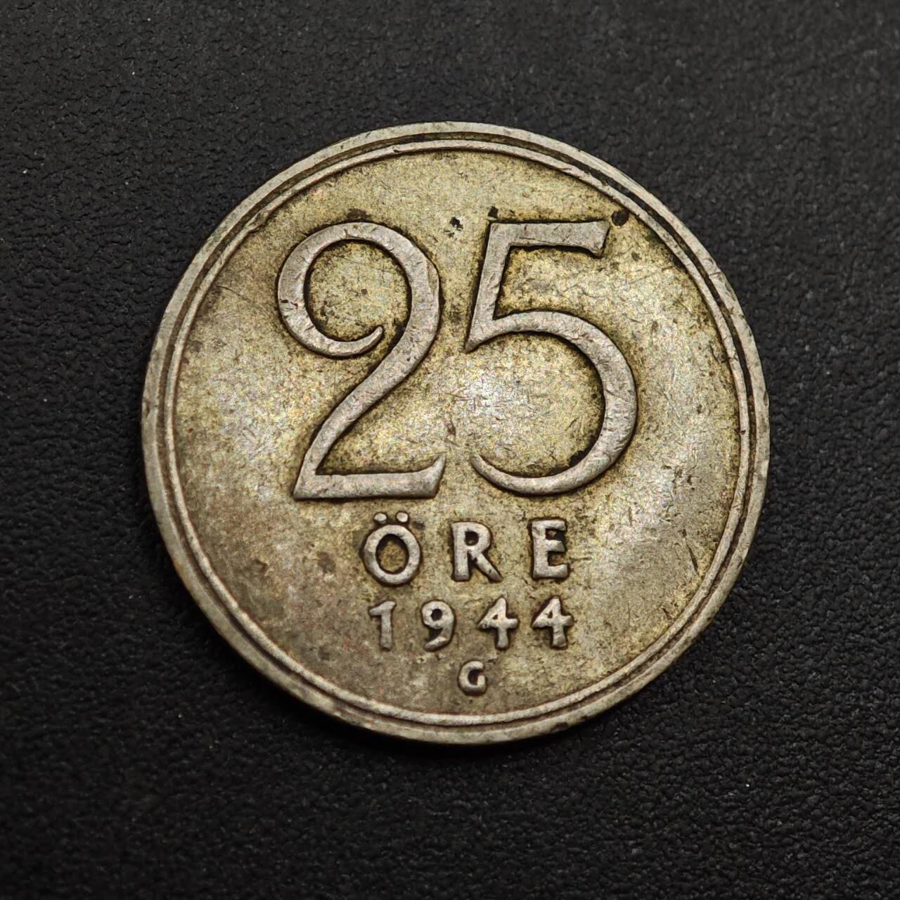 【淘币小摊】实时拍第八百八十五拍   小银币场    每周一统一发货 瑞典1944年25欧尔银币