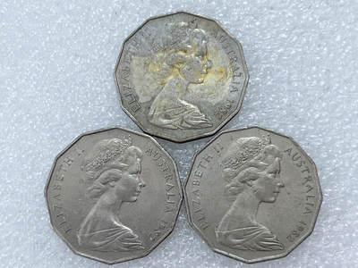 第一海外回流一元起拍收藏 散集专场  第311期 1982年澳大利亚50分纪念币 英联邦运动会 3枚