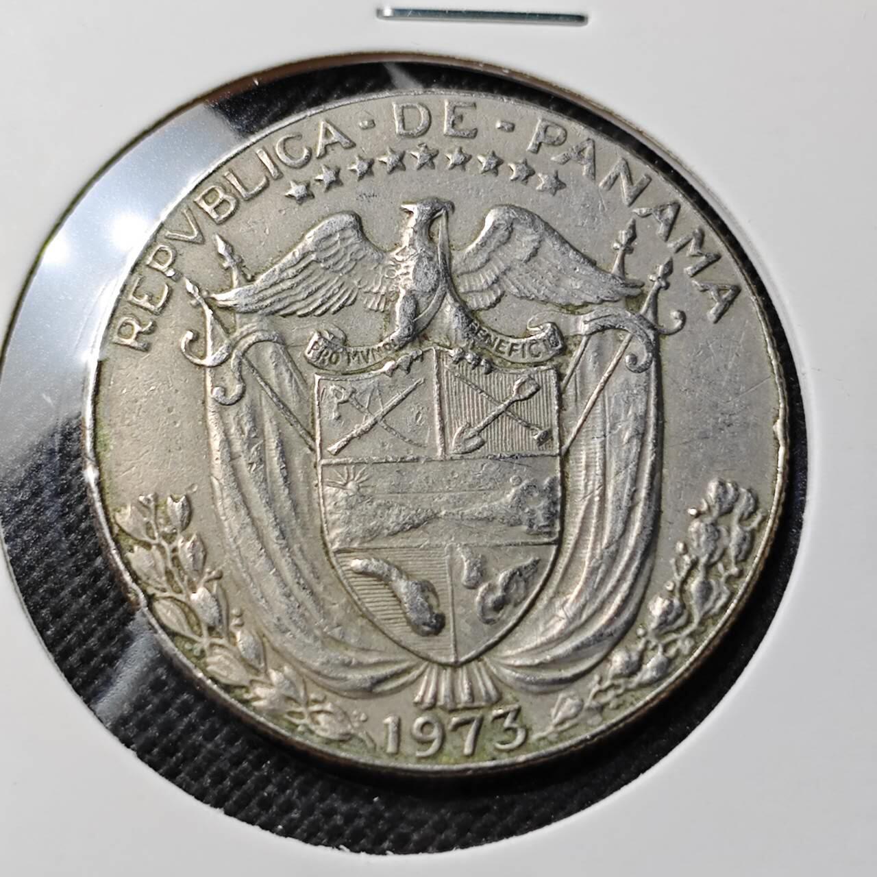 KK钱币收藏小铺  第412期 2月预留时间 周末发货 1973巴拿马 1/2巴波亚