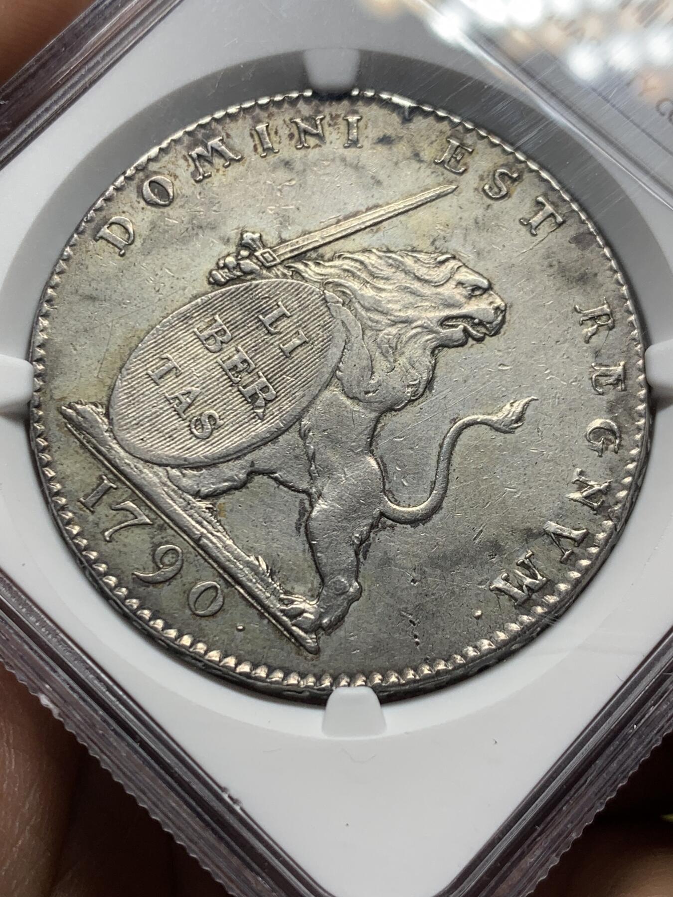 《竞宝斋》第476场 周日，周一 2场连拍 （全场包邮）欢迎送拍 NGC AUD 奥属尼德兰1790年狮子持剑3F大银币