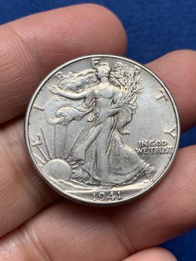 《竞宝斋》第476场 周日，周一 2场连拍 （全场包邮）欢迎送拍 - 美国1941年行走女神半美元银币