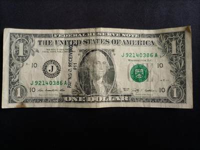 【游宝包邮场】马年第17期 精品单钞场 周日截拍 - 美国-1美元【SERIES-2009 J-堪萨斯 左侧加印 PAYING & RECEIVING 性质未知】