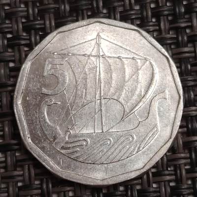 布加迪🐬～世界钱币(上海)🌾第 286 期 /  各国套币和散币 - 塞浦路斯🇨🇾 1981年 5分