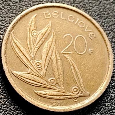 泉币菌-第218场-拍品多 请提前出价 - 比利时1981年20法郎 博杜安一世国王 荷兰版 镍青铜币 25.53mm