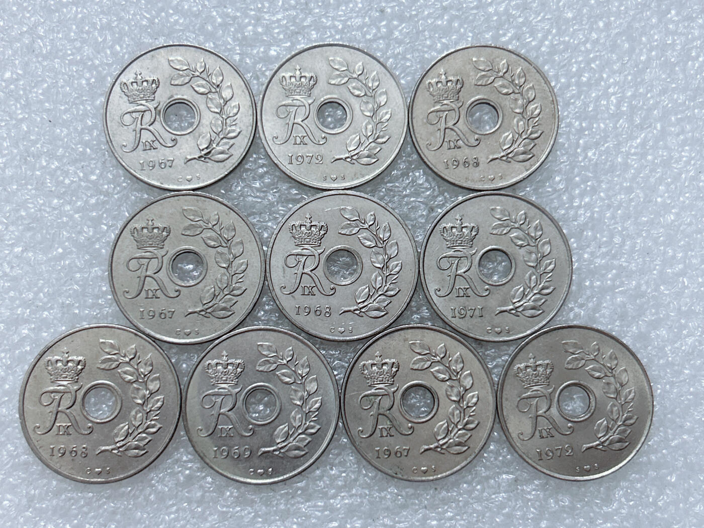 第一海外回流一元起拍收藏 散集专场  第310期 丹麦25欧尔硬币 10枚 原光好品