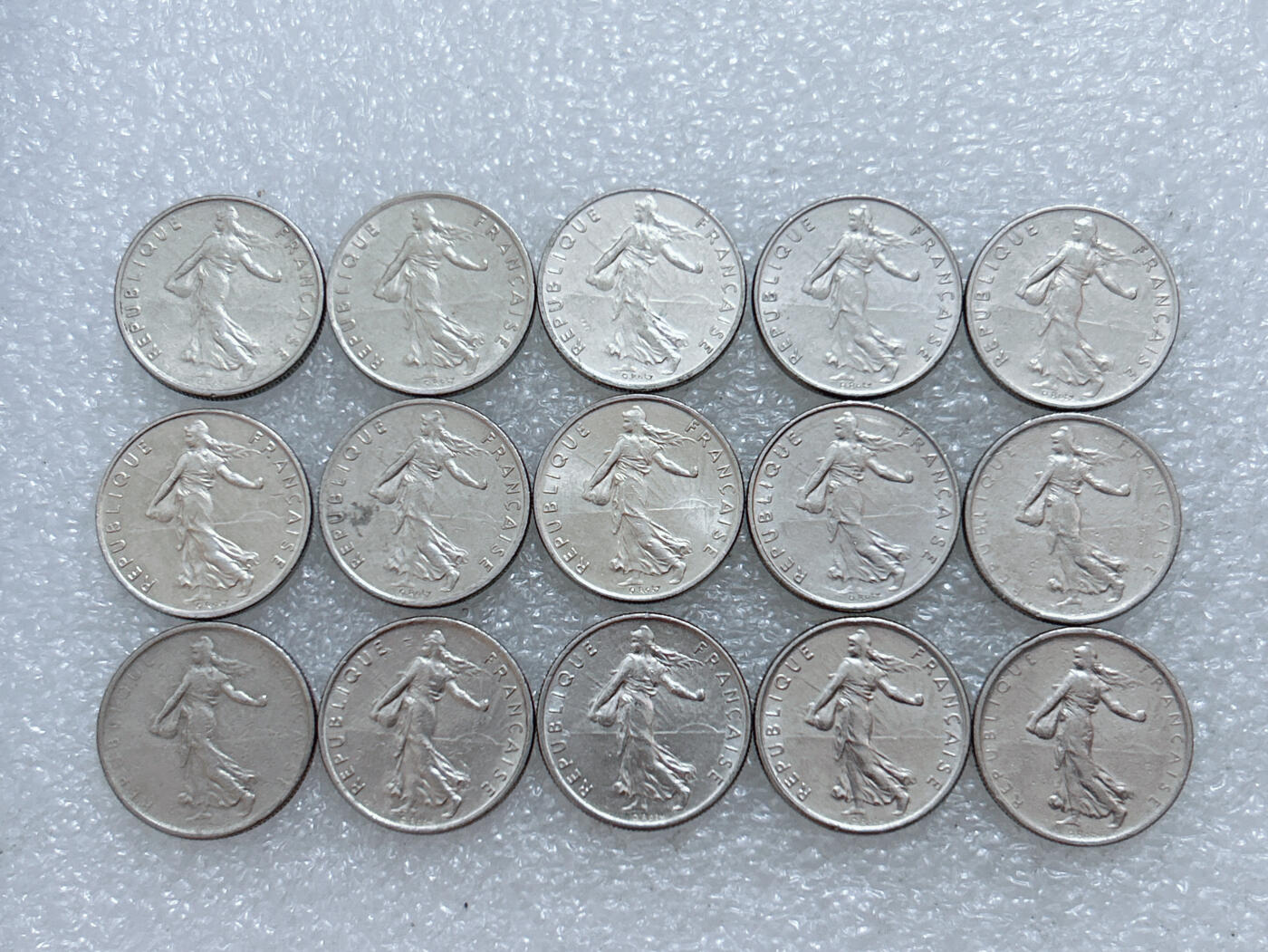 第一海外回流一元起拍收藏 散集专场  第310期 法国1/2法郎硬币 15枚