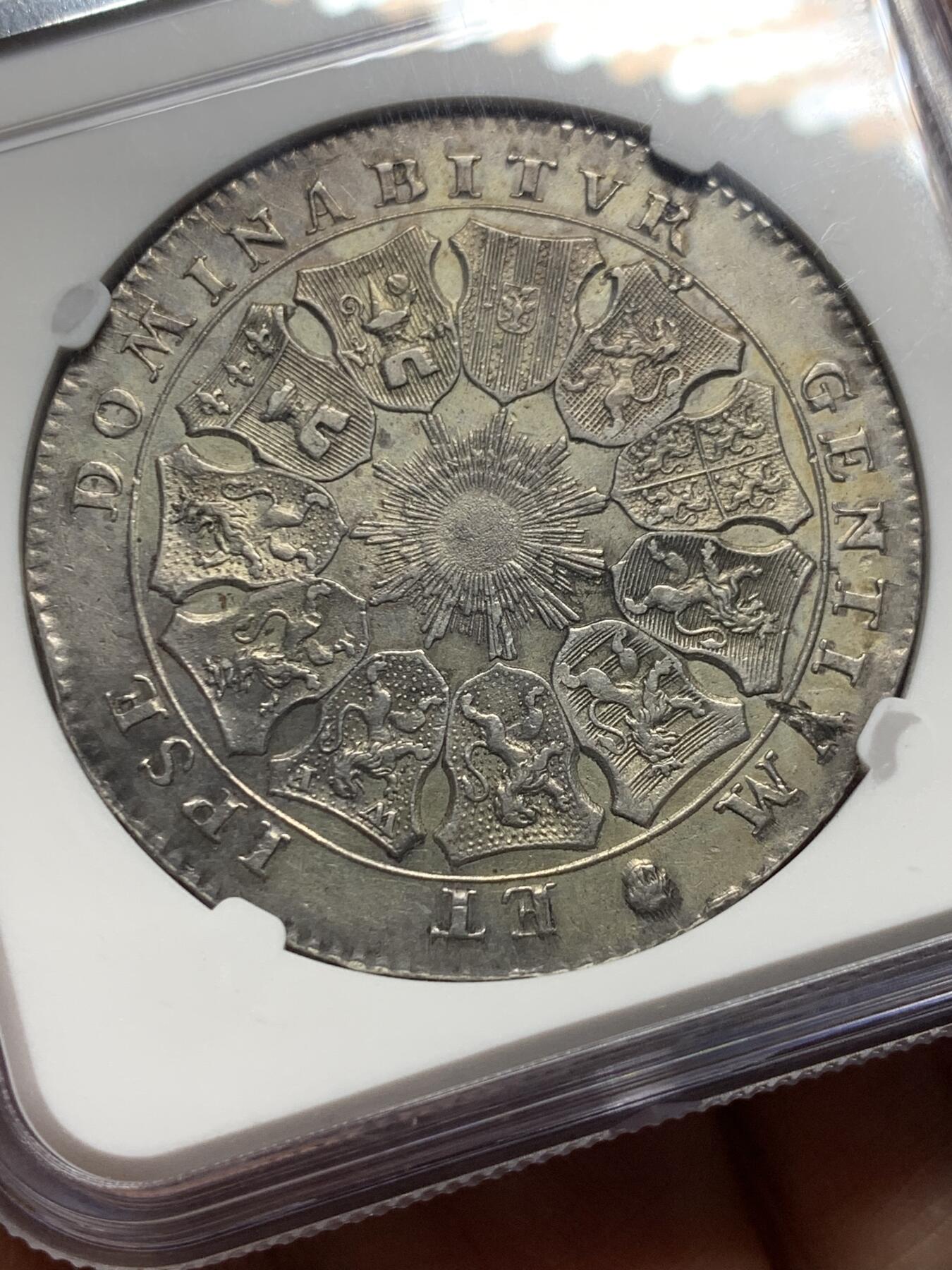 《竞宝斋》第476场 周日，周一 2场连拍 （全场包邮）欢迎送拍 NGC AUD 奥属尼德兰1790年狮子持剑3F大银币