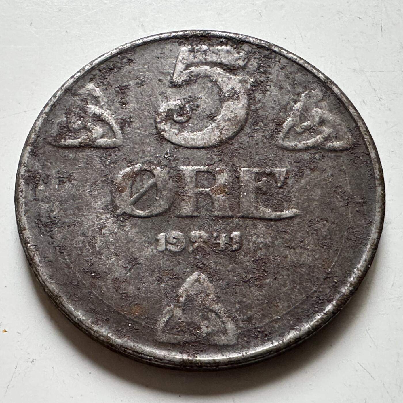 🌹外币初藏🌹🐯2026年第35场   每周二四六晚8️⃣点 接代拍 德占挪威1941年5欧尔 铁币