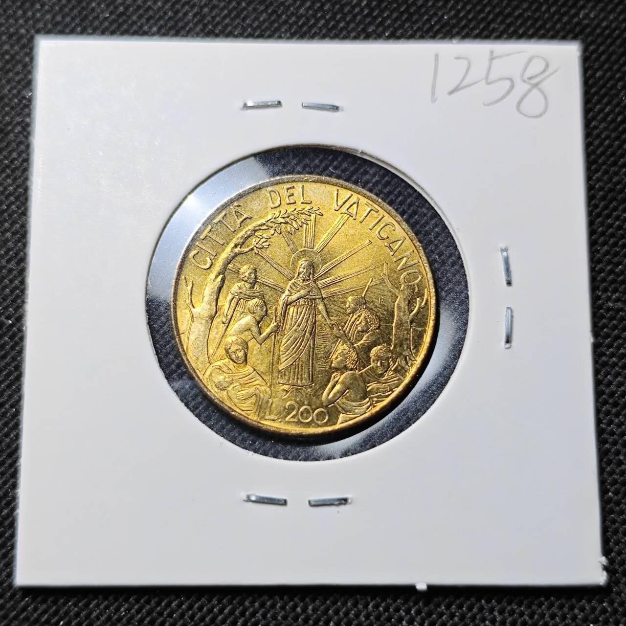 KK钱币收藏小铺  第412期 2月预留时间 周末发货 梵蒂冈200里拉 好品