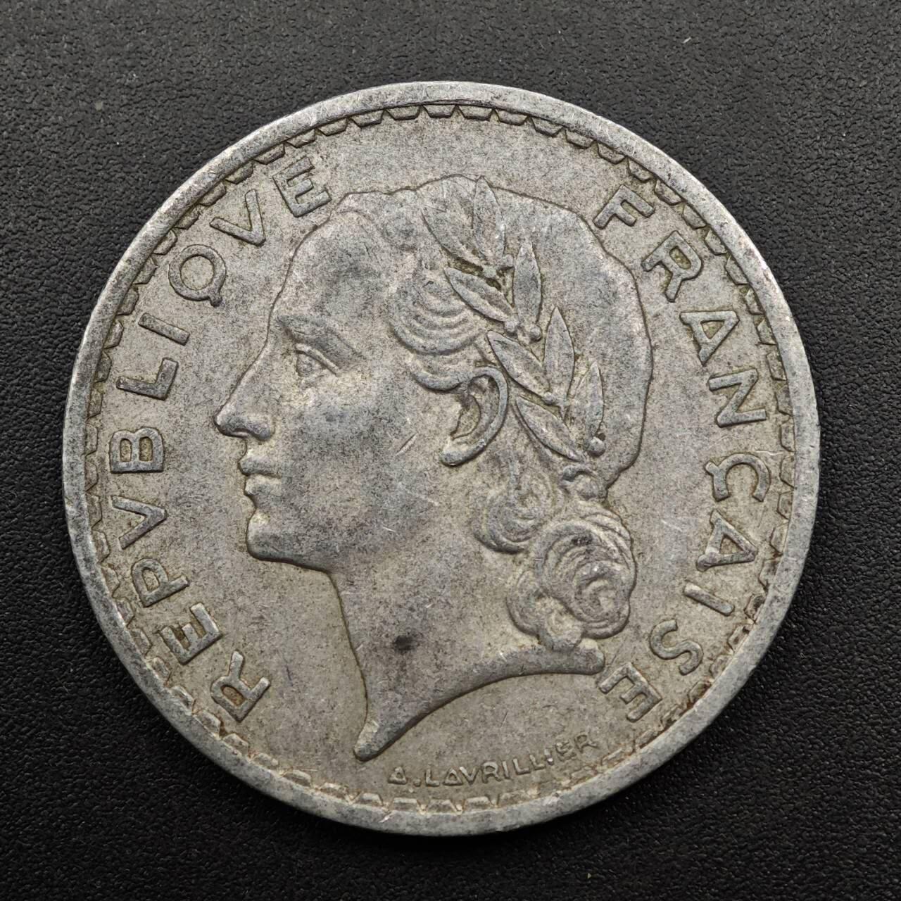 【淘币小摊】实时拍第八百八十六拍   散币场    每周一统一发货 法国1949年5法郎铝币