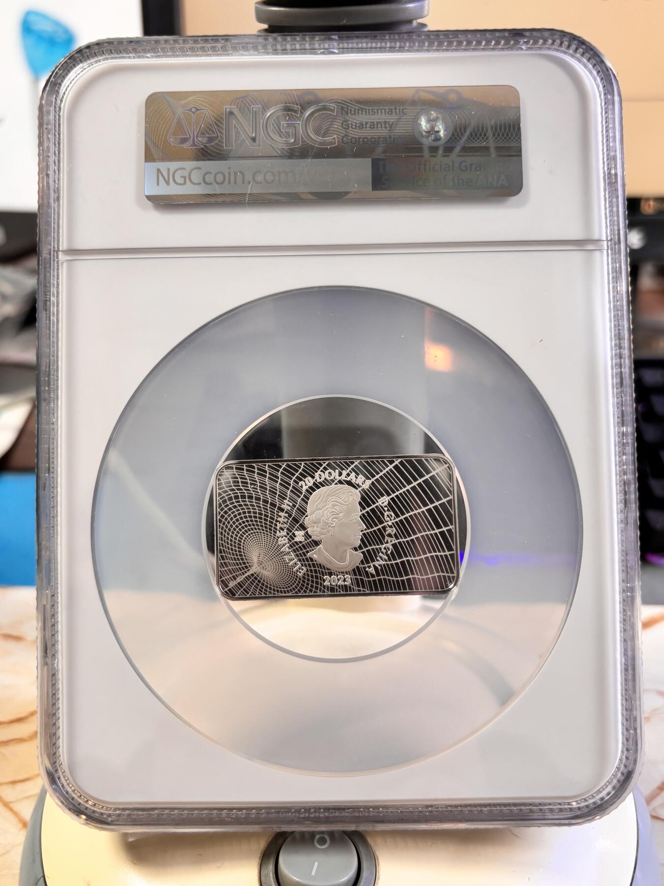 第196期拍卖 加拿大2023年UFO不明飞行物邓肯事件银币NGC-PF70，9999银，发行7500枚