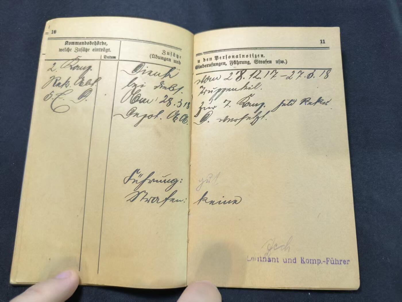 云宸嘉赏-勋臻文献佳藏优品精选场次（低佣 转发佣金红包） 德意志帝国格奥尔格・梅特士兵证 前线作战期间获得战斗奖章（Kampfglasur） 后调入省保安步兵服役 领取战争津贴 