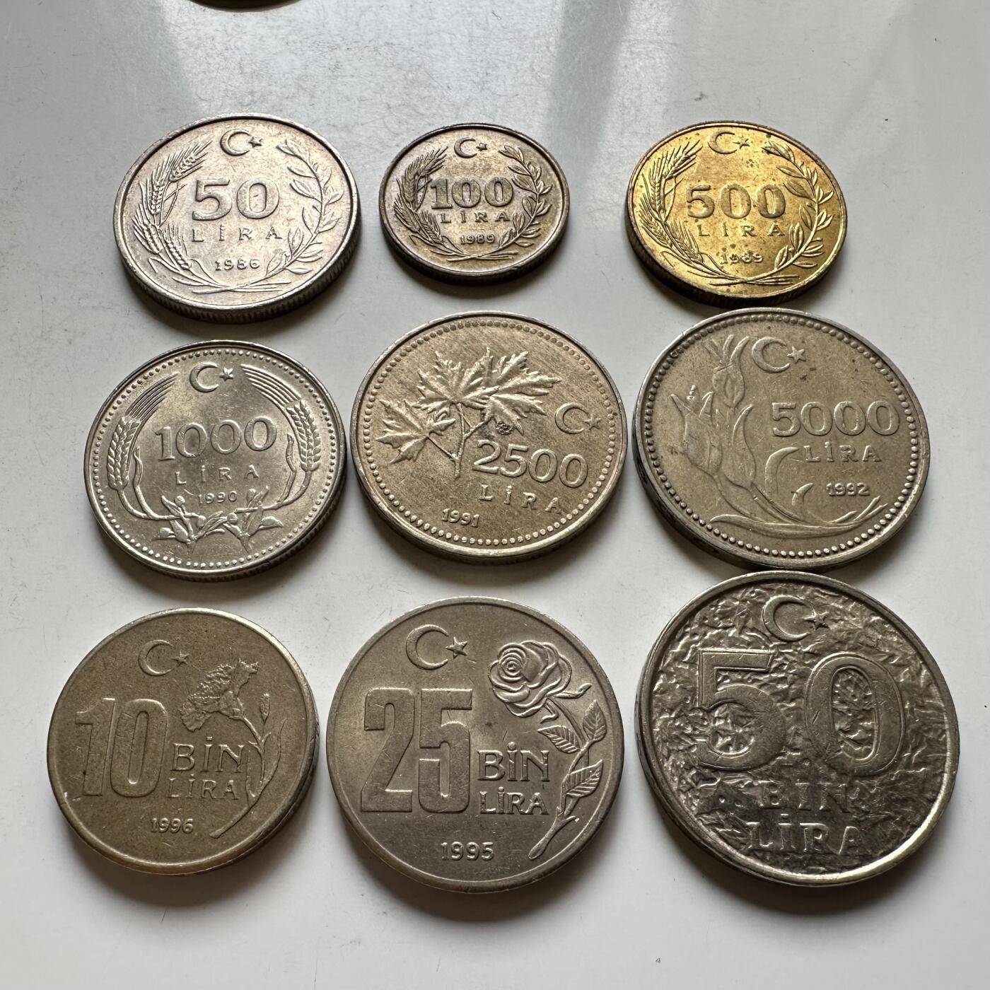 🌹外币初藏🌹🐯2026年第35场   每周二四六晚8️⃣点 接代拍 土耳其90年代九枚套