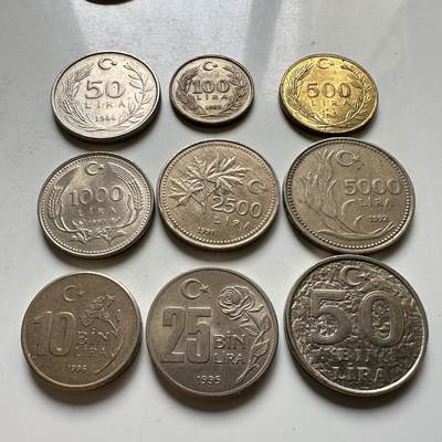 🌹外币初藏🌹🐯2026年第35场   每周二四六晚8️⃣点 接代拍 - 土耳其90年代九枚套