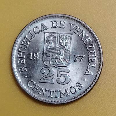 布加迪🐬～世界钱币(上海)🌾第 286 期 /  各国套币和散币 - 委内瑞拉🇻🇪 1977年 25分