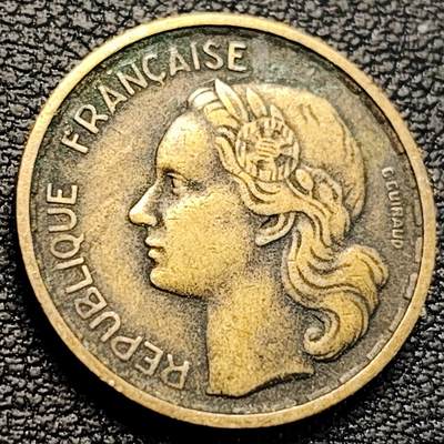 泉币菌-第218场-拍品多 请提前出价 - 高卢雄鸡 法国1951年10法郎铝青铜币  20毫米 3克