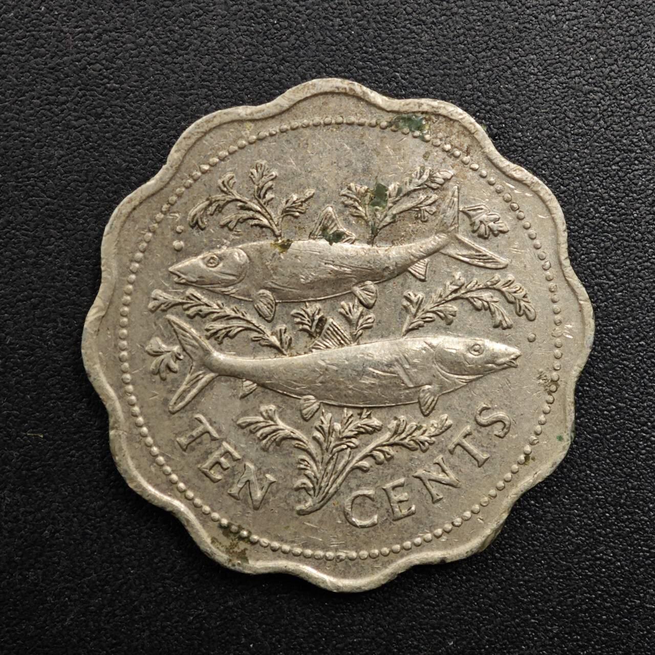 【淘币小摊】实时拍第八百八十六拍   散币场    每周一统一发货 巴哈马1985年10分镍币