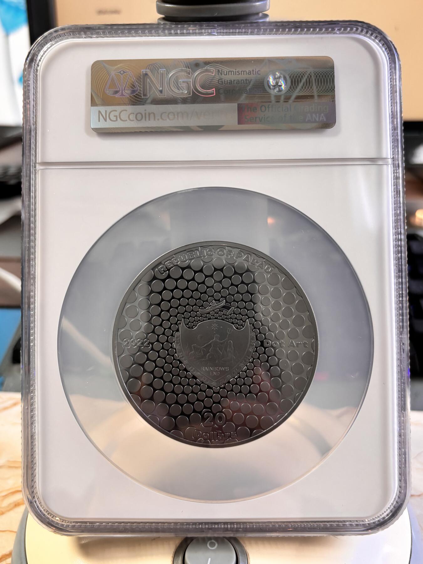 第196期拍卖 帕劳2022年点画埃及金字塔3盎司彩银币NGC-PF70首，999银，发行333枚