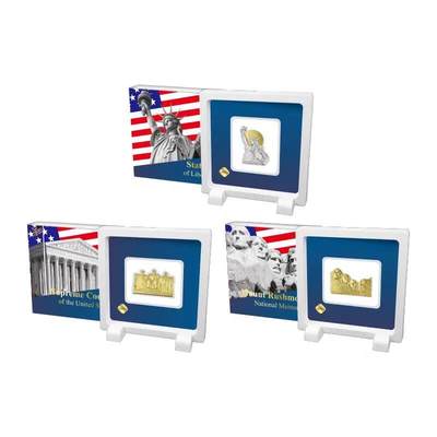 精品币专拍场 - 3枚全套萨摩亚2026年美国建国250周年系列20分高浮雕纪念铜币礼盒