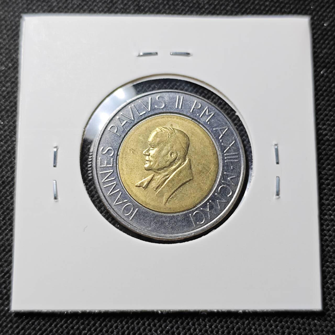 KK钱币收藏小铺  第412期 2月预留时间 周末发货 梵蒂冈500里拉 