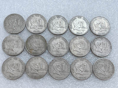 第一海外回流一元起拍收藏 散集专场  第310期 - 菲律宾1比索硬币 15枚