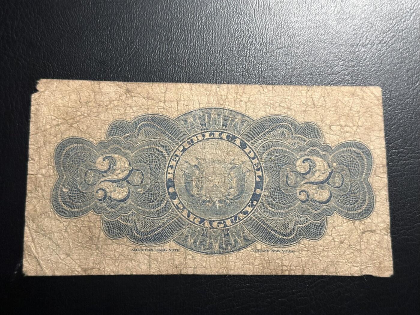 丙午马年四月第一场 。本期更新了稀有大革命纸币 巴拉圭1907年2。流通品相。实钞！稀有品种！各大平台没找到参考。号码无47！