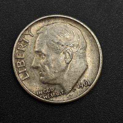 【淘币小摊】实时拍第八百八十五拍   小银币场    每周一统一发货 - 美国1961年罗斯福10分银币