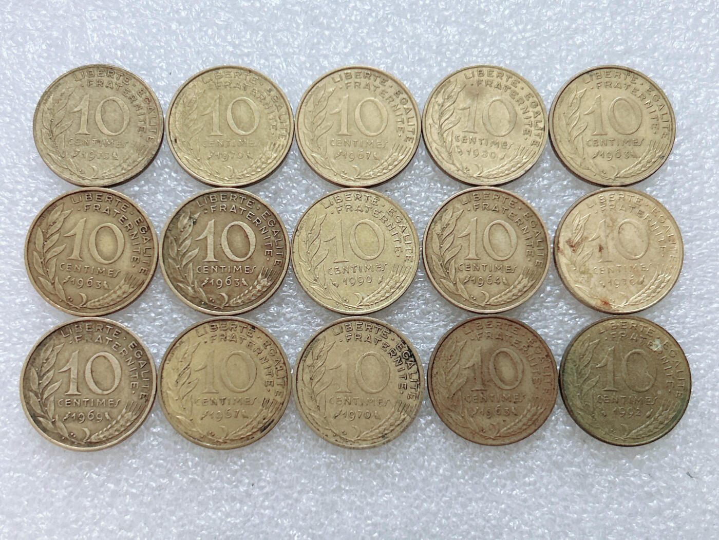 第一海外回流一元起拍收藏 散集专场  第310期 法国10分 15枚