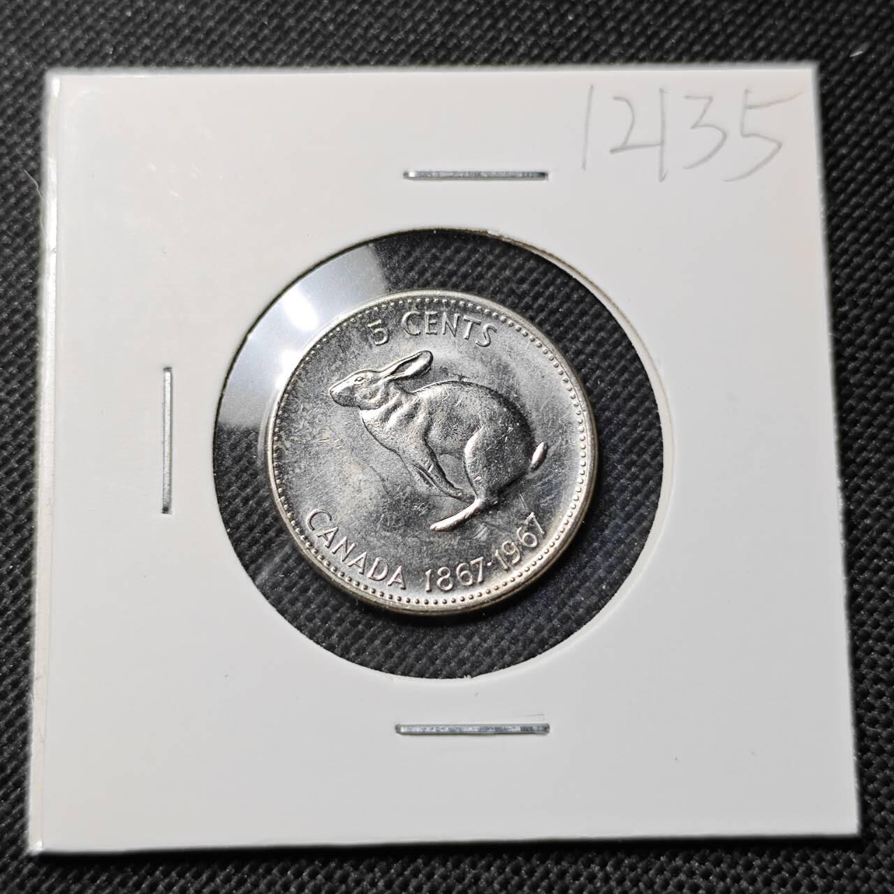 KK钱币收藏小铺  第412期 2月预留时间 周末发货 1967加拿大5分 纪念币