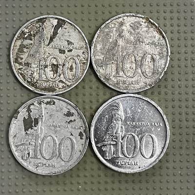 2026年第40场各国散币拍卖（总第190场） - 印度尼西亚100卢比4枚