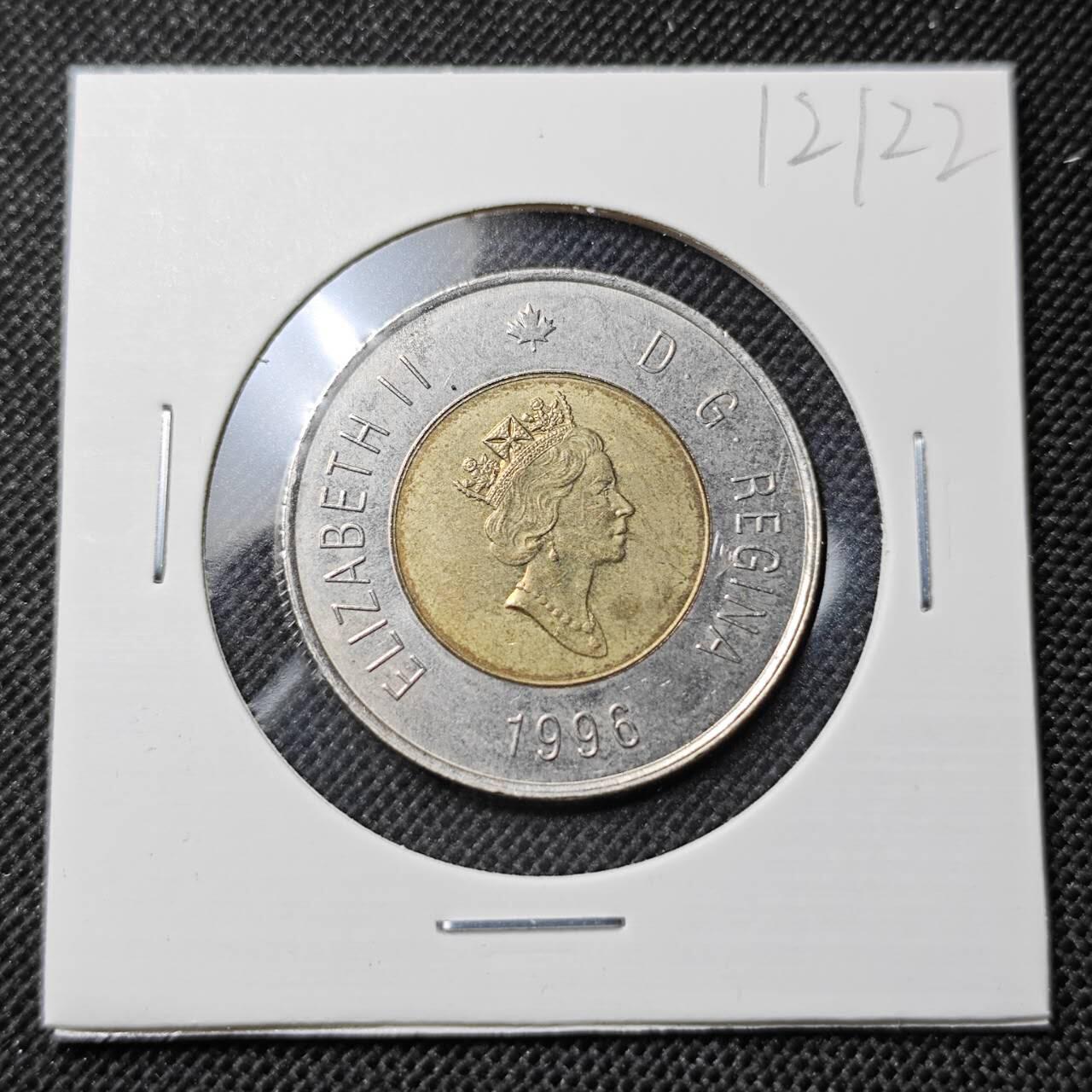 KK钱币收藏小铺  第412期 2月预留时间 周末发货 1996加拿大2元 