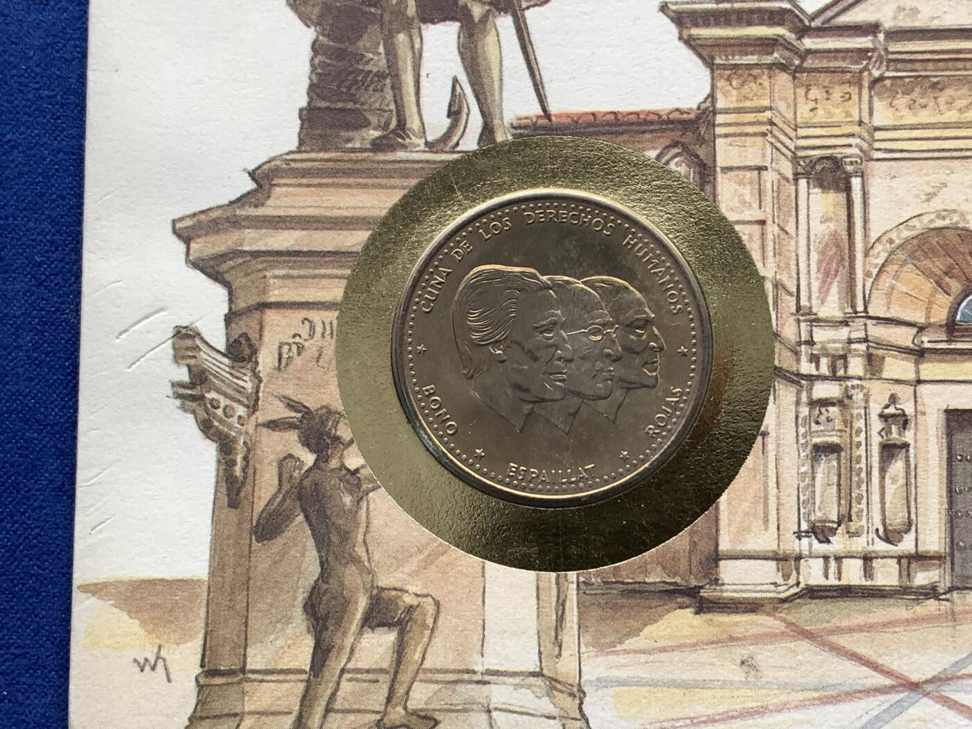 《竞宝斋》第476场 周日，周一 2场连拍 （全场包邮）欢迎送拍 邮币封 多米尼加1987年1/2比索纪念币