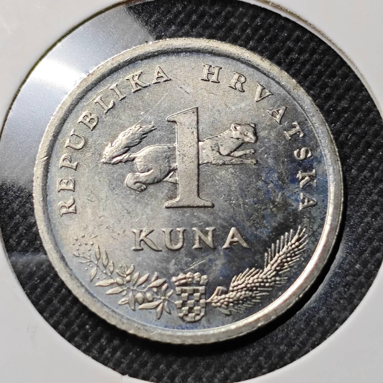 KK钱币收藏小铺  第412期 2月预留时间 周末发货 1994克罗地亚1库纳  偶年份少见