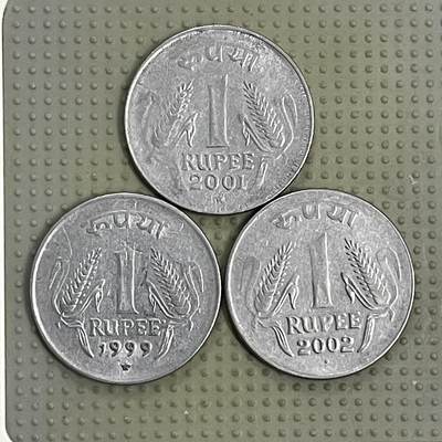 2026年第40场各国散币拍卖（总第190场） - 印度1卢比3枚