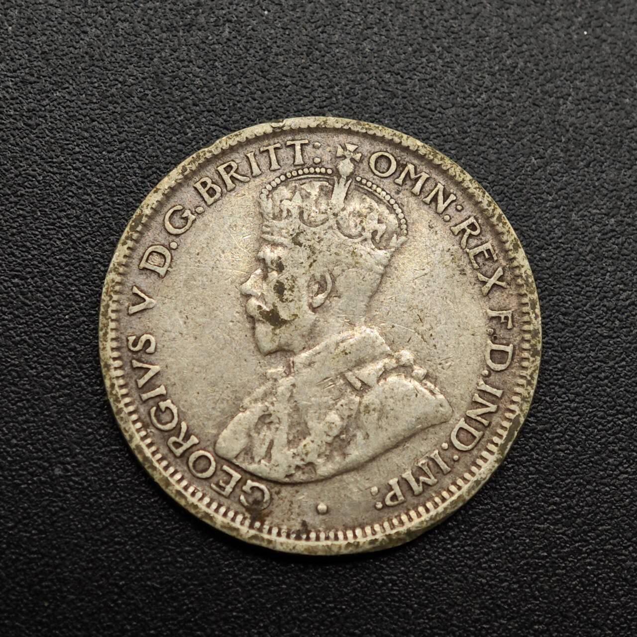 【淘币小摊】实时拍第八百八十六拍   散币场    每周一统一发货 澳大利亚1921年乔治五世6便士银币