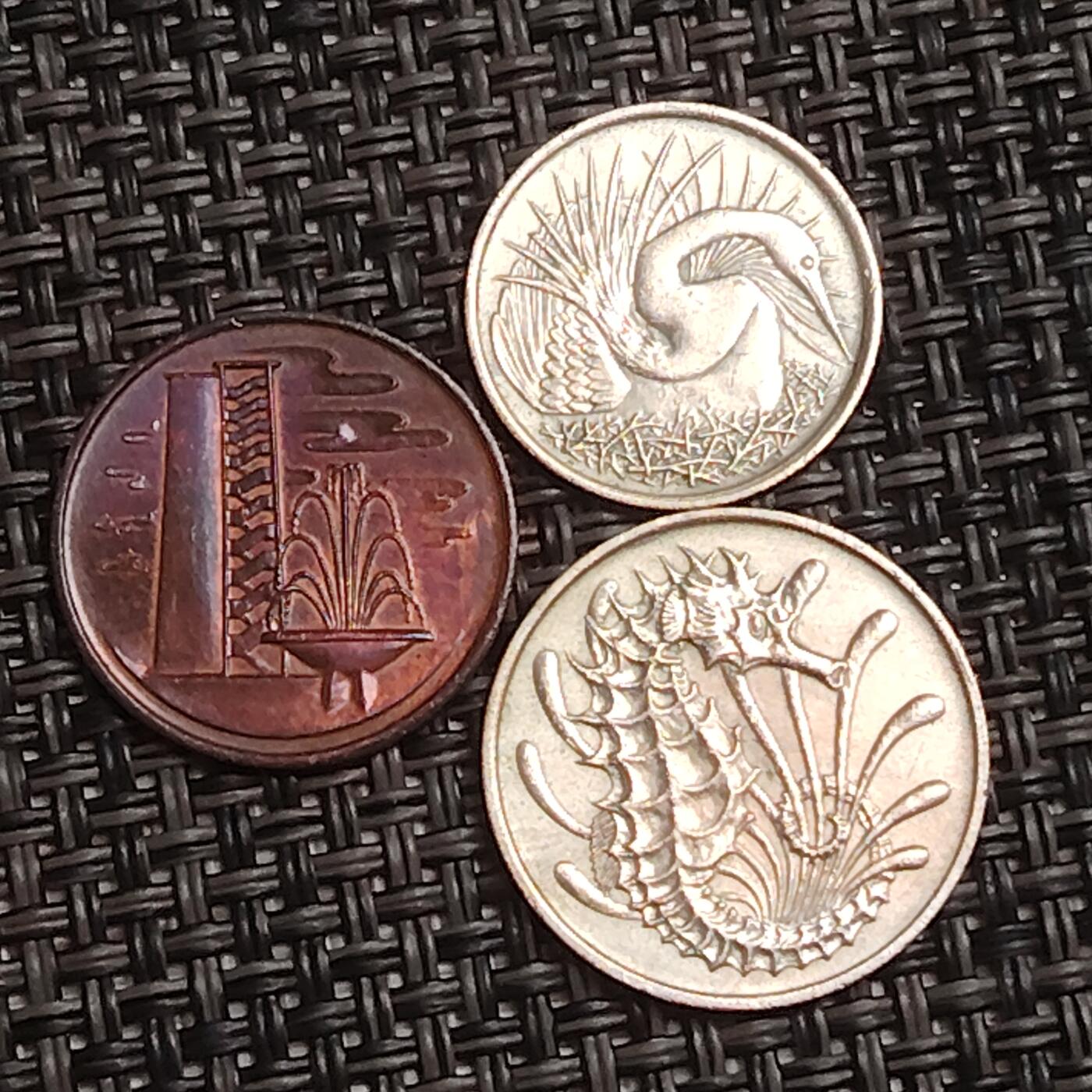 布加迪🐬～世界钱币(上海)🌾第 284 期 /  各国套币和散币 新加坡🇸🇬 1967年 1/5/10分 三枚