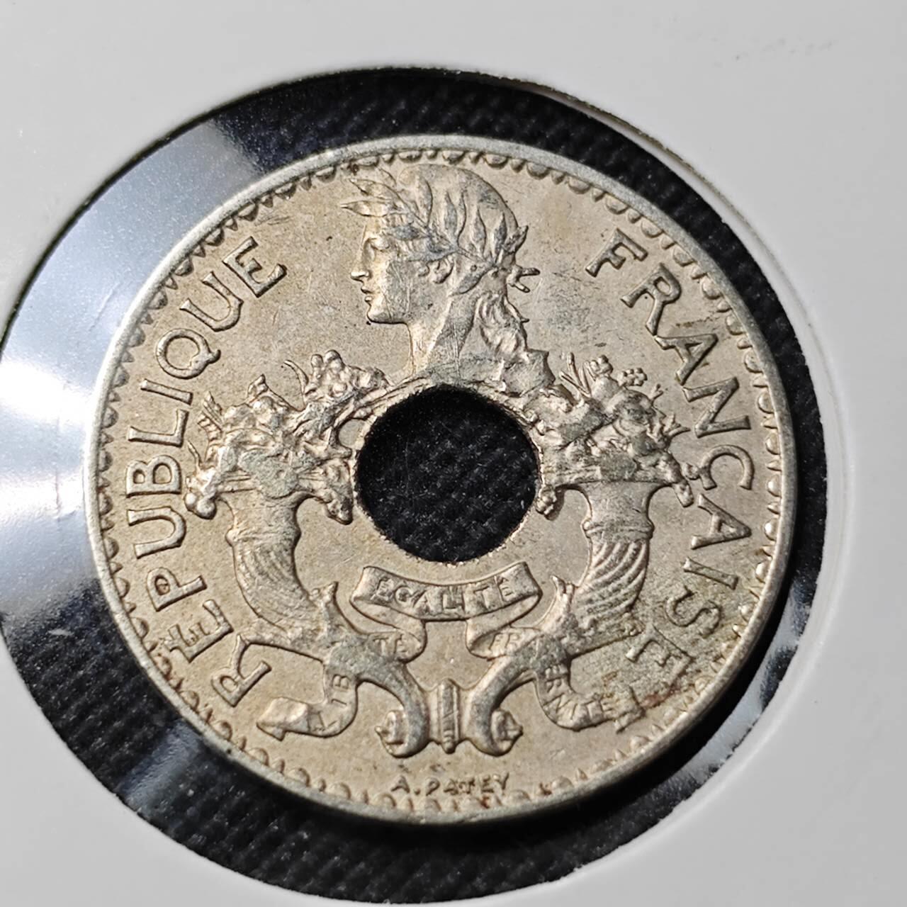 KK钱币收藏小铺  第412期 2月预留时间 周末发货 1939法属印度支那5分