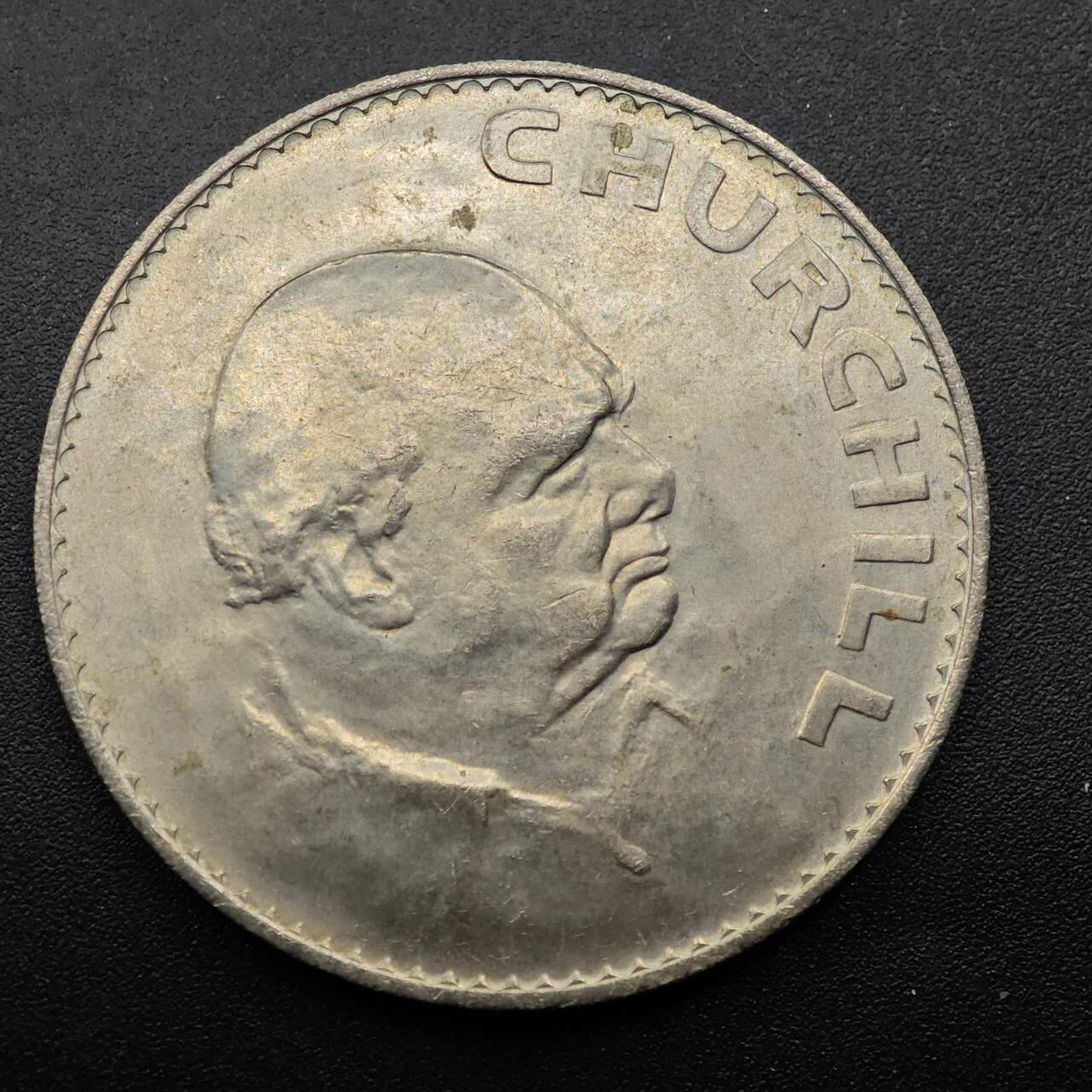 【淘币小摊】实时拍第八百八十六拍   散币场    每周一统一发货 英国1965年丘吉尔克朗纪念币