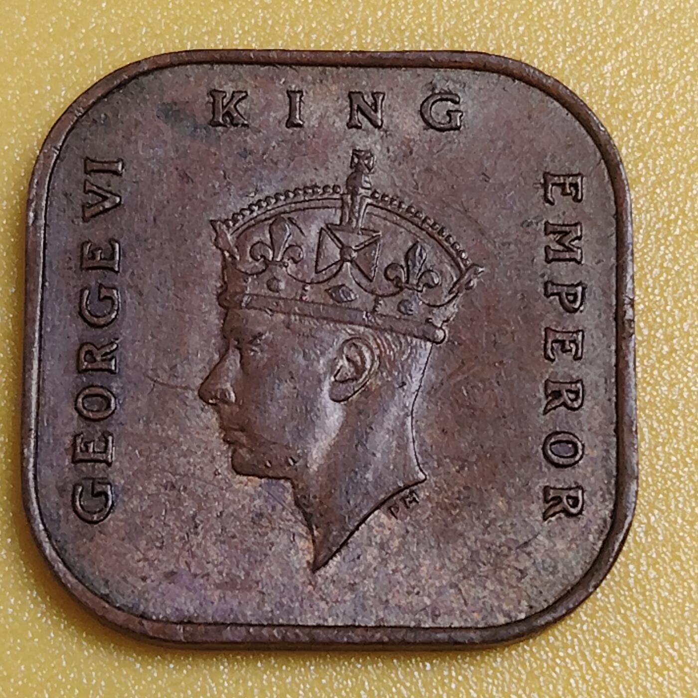 布加迪🐬～世界钱币(上海)🌾第 284 期 /  各国套币和散币 马来亚 1943年 1分 乔治六世头像