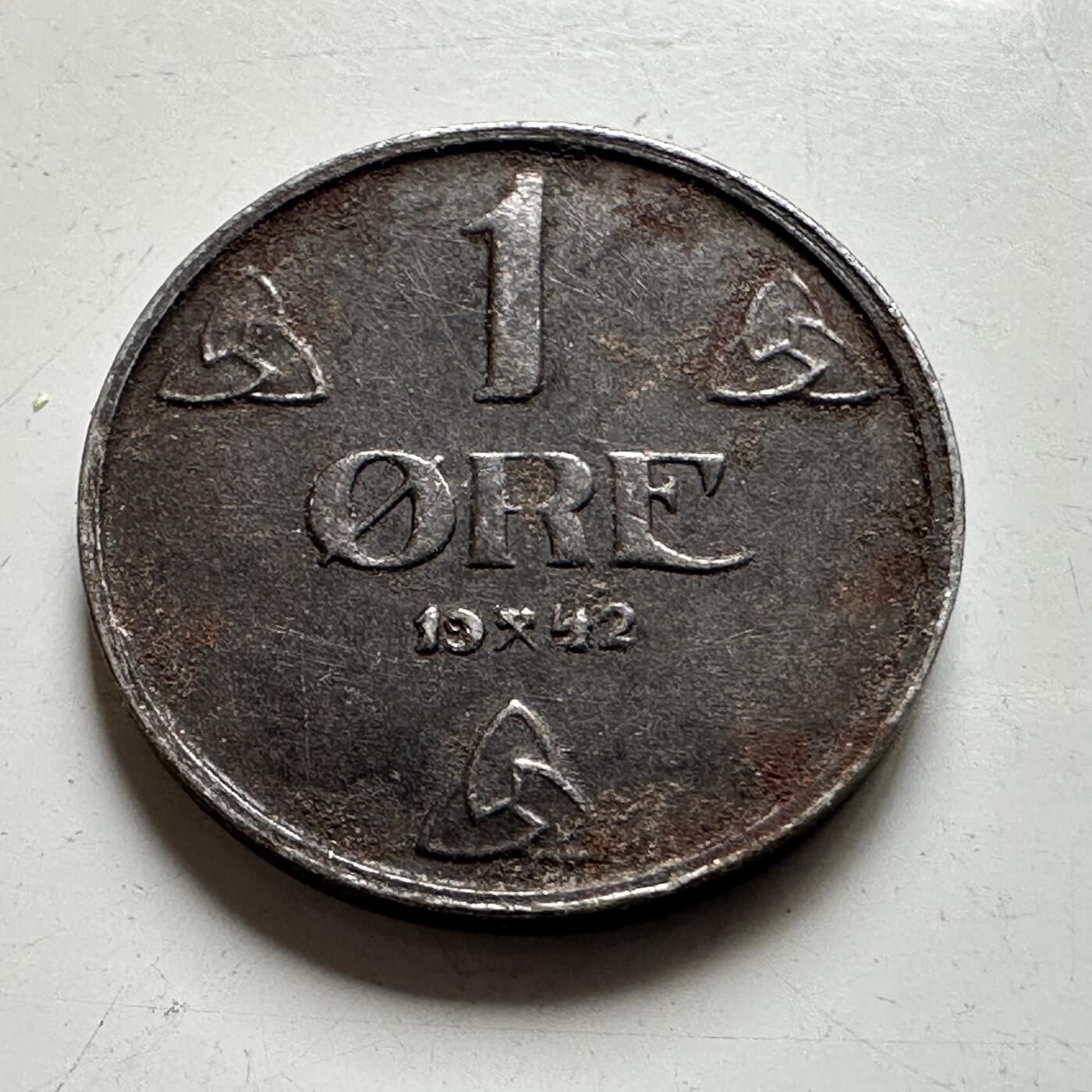 🌹外币初藏🌹🐯2026年第35场   每周二四六晚8️⃣点 接代拍 德占挪威1942年1欧尔 铁币