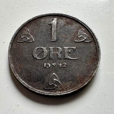 🌹外币初藏🌹🐯2026年第35场   每周二四六晚8️⃣点 接代拍 - 德占挪威1942年1欧尔 铁币