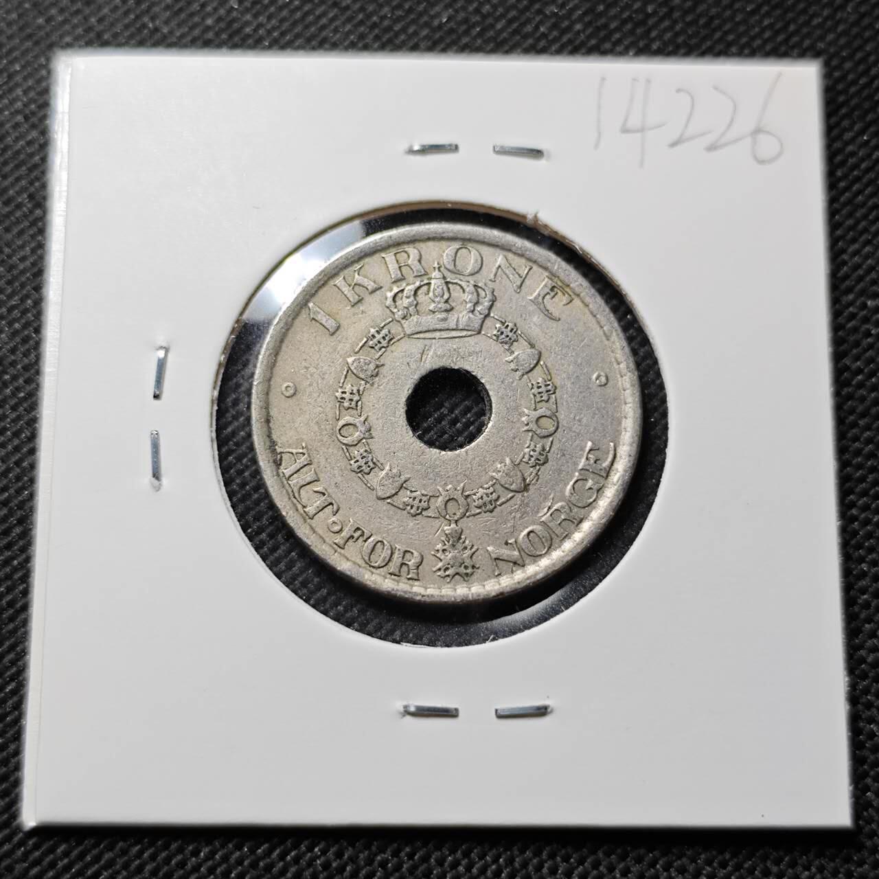 KK钱币收藏小铺  第414期 2月预留时间 周末发货 1990挪威1克朗