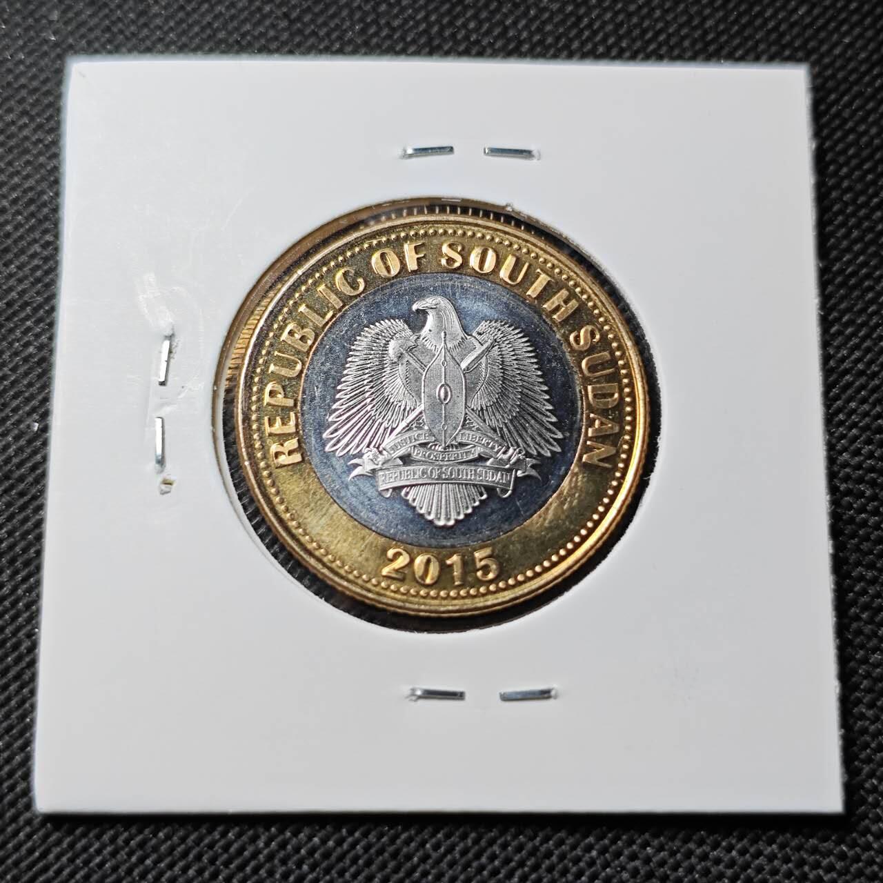 KK钱币收藏小铺  第414期 2月预留时间 周末发货 2015南苏丹2镑 
