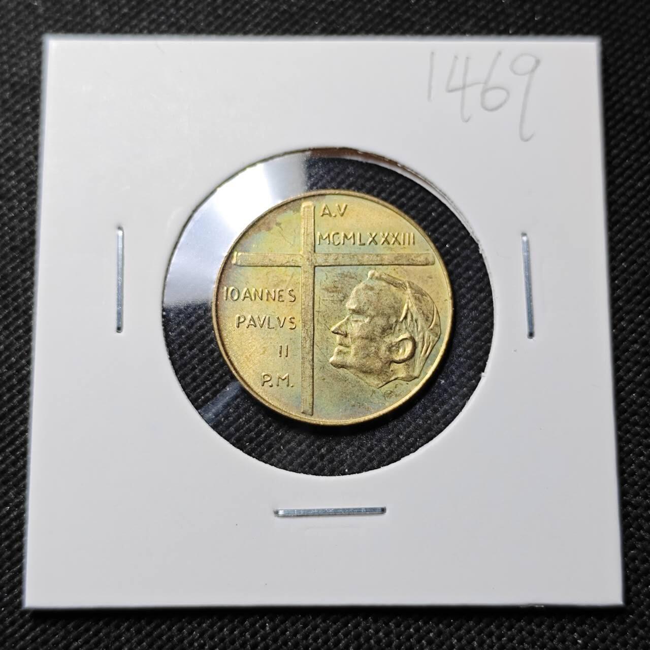 KK钱币收藏小铺  第414期 2月预留时间 周末发货  梵蒂冈20里拉