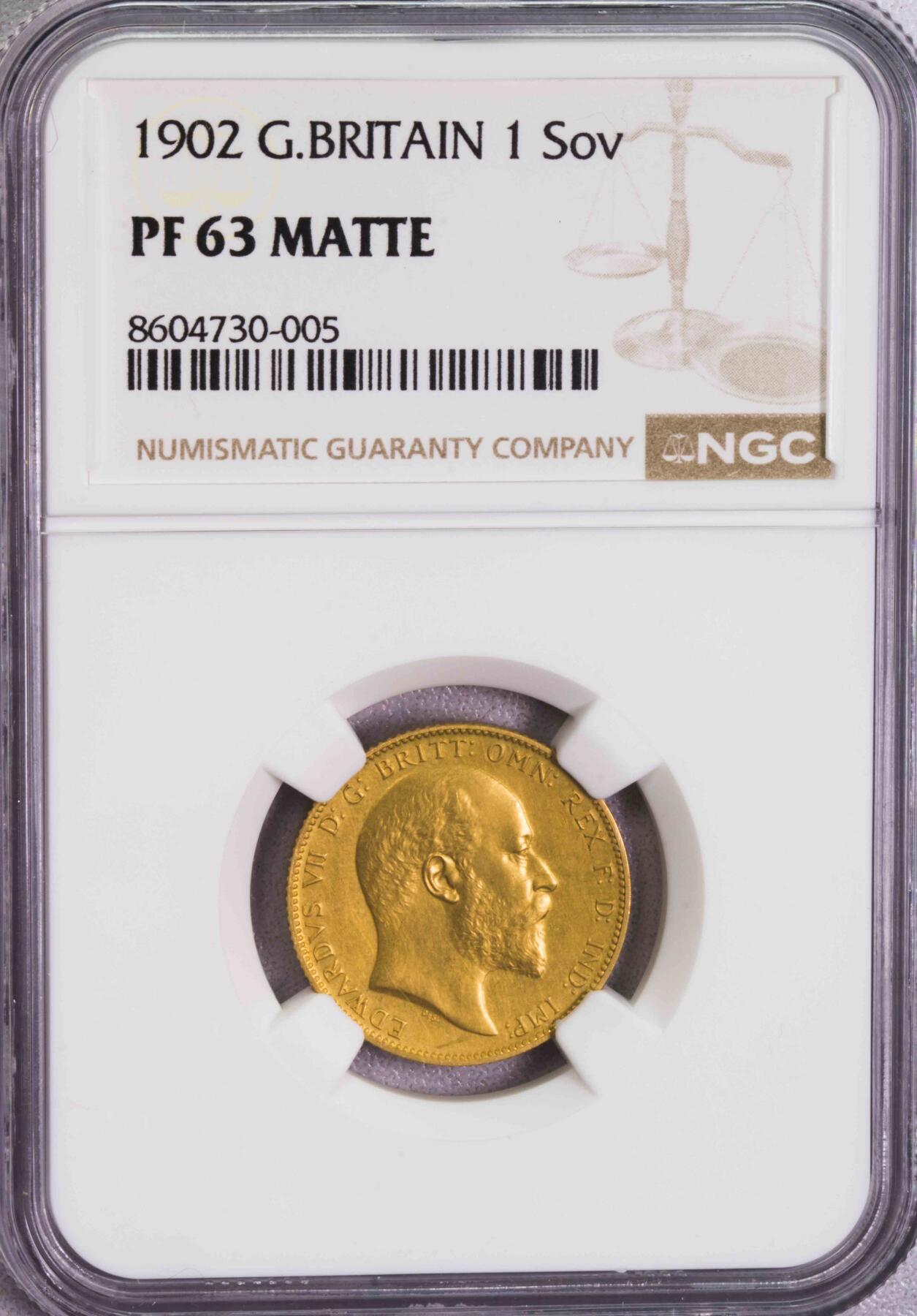 1902英国爱七1/2+1镑金币2枚套 pf