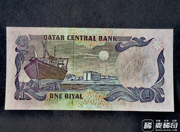 全新卡塔尔1996年1里亚尔永恒号靓品纸币