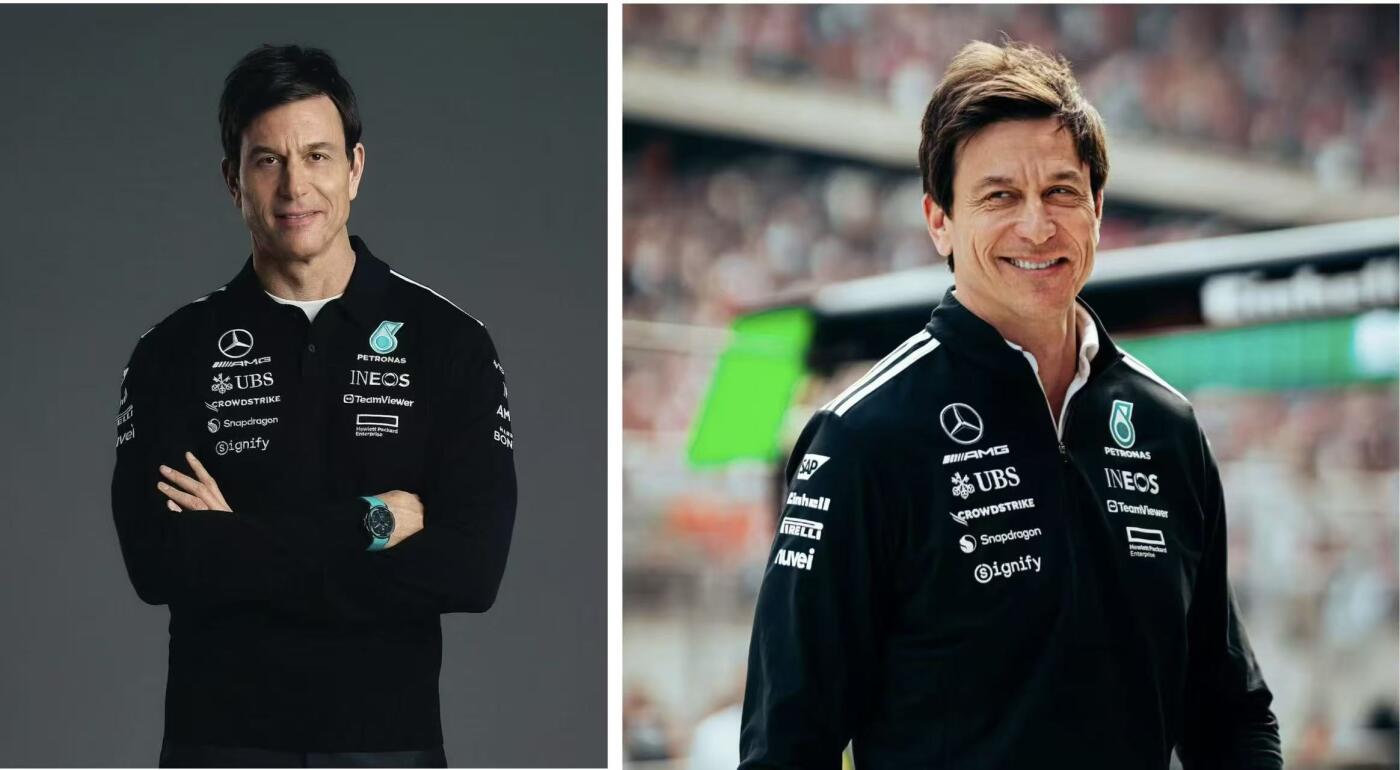 零元拍：银箭王朝，三头狼啸！梅赛德斯AMG马石油F1别车队领队，冠军缔造者托托·沃尔夫，车手乔治·拉塞尔和基米·安东内利“三头狼”合签2026赛季车手帽！