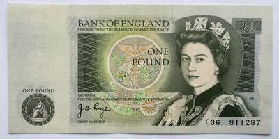 2026第6场（总第233期）：精品测试钞、外钞综合场  - 英国1978年版D序列1镑女王头像纸币UNC（377a首签）C冠全程无4