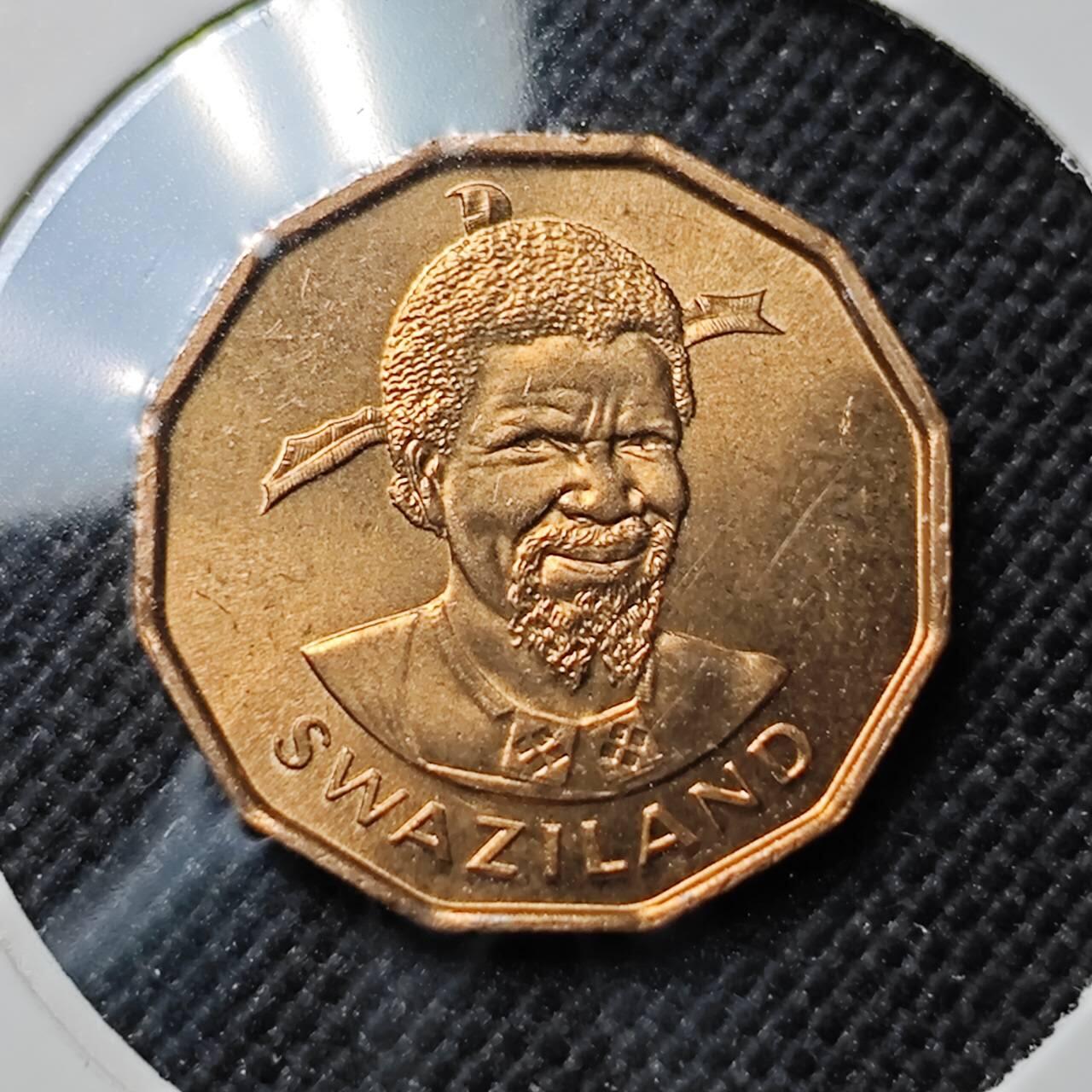 KK钱币收藏小铺  第414期 2月预留时间 周末发货 1974斯威士兰1分铜币 好品