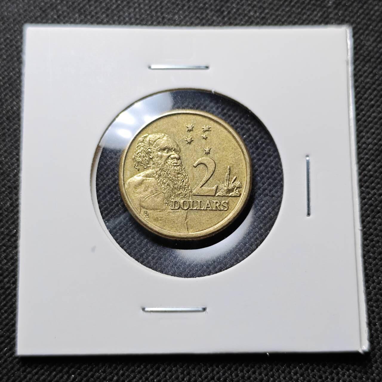 KK钱币收藏小铺  第414期 2月预留时间 周末发货 1988澳大利亚土著人2元 